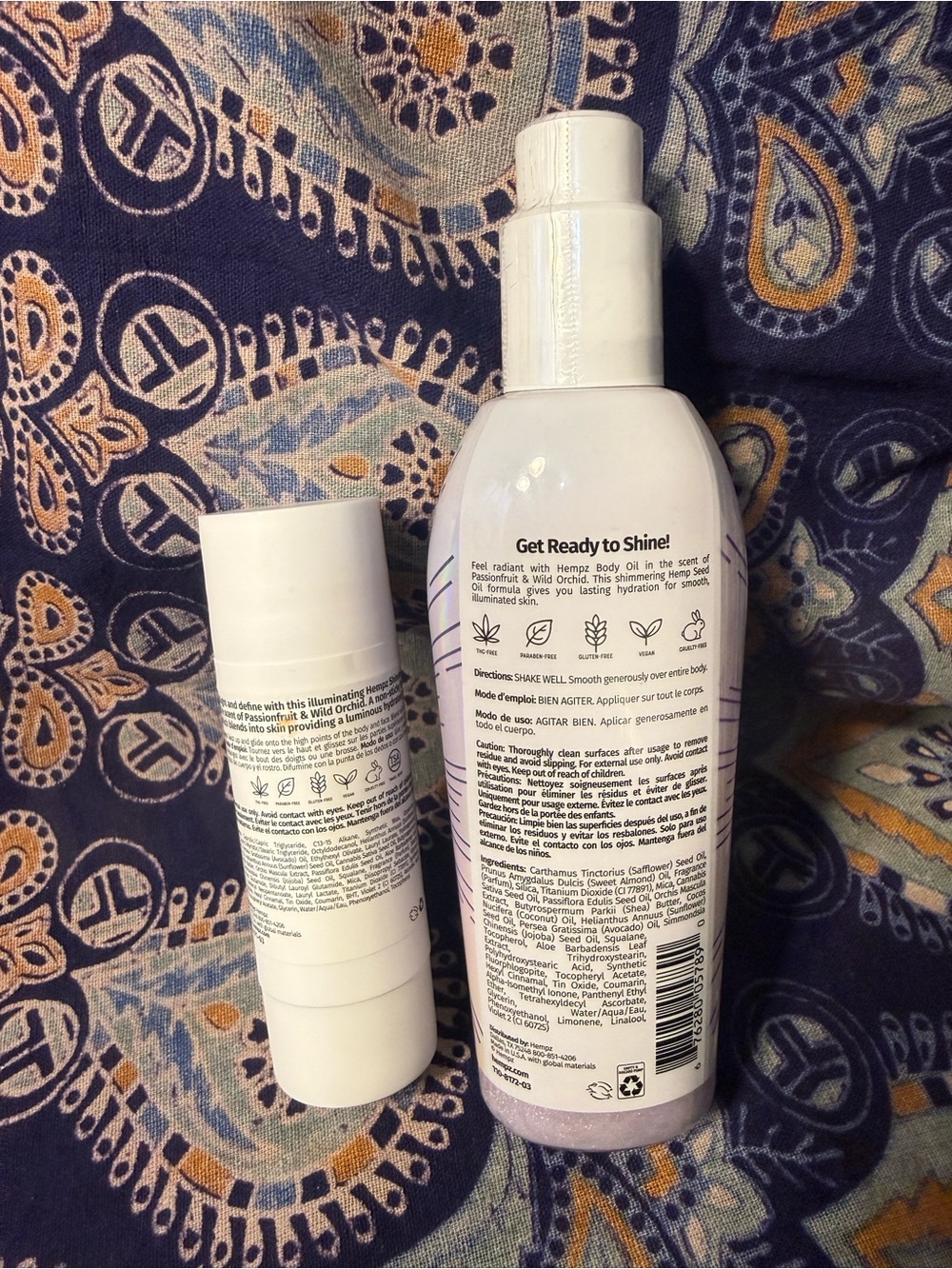 Hempz Star Dust Body Oil and Shimmer Stick- Passionfruit & Wild Orchid NEW - Picture 2 of 2
